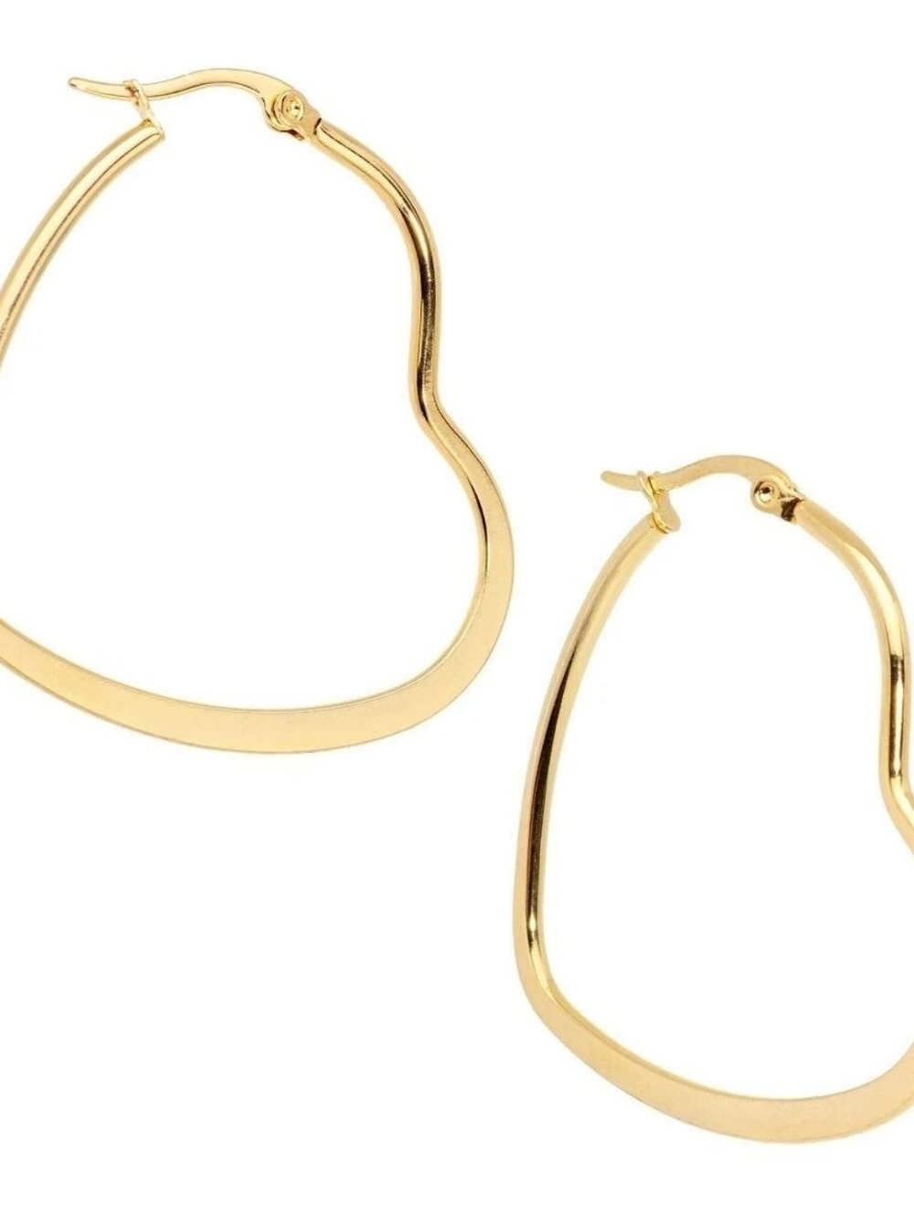 40mm Gold Tone PVD Stainless Steel Heart Hoop Earrings